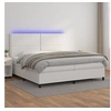 Image de Boxspring met matras en LED kunstleer wit 200x200 cm3139344