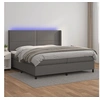 Image de Boxspring met matras en LED kunstleer grijs 200x200 cm3139347