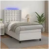 Image de Boxspring met matras en LED kunstleer wit 90x190 cm3139356