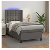 Image de Boxspring met matras en LED kunstleer grijs 90x200 cm3139365