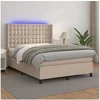Image de Boxspring met matras en LED kunstleer cappuccinokleur 140x200cm3139390