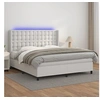 Image de Boxspring met matras en LED kunstleer wit 160x200 cm3139392