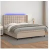 Image de Boxspring met matras en LED kunstleer cappuccinokleur 160x200cm3139396