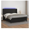 Image de Boxspring met matras en LED kunstleer zwart 180x200 cm3139397