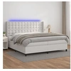 Image de Boxspring met matras en LED kunstleer wit 200x200 cm3139404