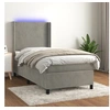 Image de Boxspring met matras en LED fluweel lichtgrijs 80x200 cm3139409