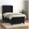Image de Boxspring met matras en LED fluweel zwart 80x200 cm3139411