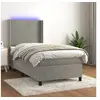 Image de Boxspring met matras en LED fluweel lichtgrijs 90x200 cm3139421