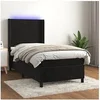 Image de Boxspring met matras en LED fluweel zwart 90x200 cm3139423