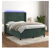 Image de Boxspring met matras en LED fluweel donkergroen 140x200 cm3139448