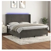 Image de Boxspring met matras en LED fluweel donkergrijs 160x200 cm3139452