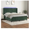 Image de Boxspring met matras en LED fluweel donkergroen 160x200 cm3139454