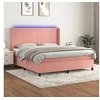 Image de Boxspring met matras en LED fluweel roze 180x200 cm3139462