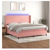 Image de Boxspring met matras en LED fluweel roze 200x200 cm3139468