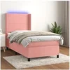 Image de Boxspring met matras en LED fluweel roze 90x190 cm3139480