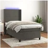 Image de Boxspring met matras en LED fluweel donkergrijs 90x200 cm3139482