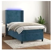 Image de Boxspring met matras en LED fluweel donkerblauw 100x200 cm3139491