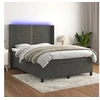 Image de Boxspring met matras en LED fluweel donkergrijs 140x190 cm3139500