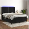 Image de Boxspring met matras en LED fluweel zwart 140x200 cm3139507
