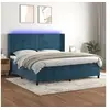 Image de Boxspring met matras en LED fluweel donkerblauw 200x200 cm3139527
