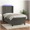 Image de Boxspring met matras en LED fluweel donkergrijs 80x200 cm3139530