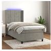 Image de Boxspring met matras en LED fluweel lichtgrijs 90x190 cm3139535