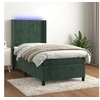 Image de Boxspring met matras en LED fluweel donkergroen 90x190 cm3139538