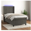 Image de Boxspring met matras en LED fluweel donkergrijs 100x200 cm3139548