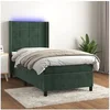 Image de Boxspring met matras en LED fluweel donkergroen 100x200 cm3139550