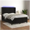 Image de Boxspring met matras en LED fluweel zwart 140x190 cm3139561