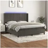 Image de Boxspring met matras en LED fluweel donkergrijs 160x200 cm3139572