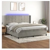 Image de Boxspring met matras en LED fluweel lichtgrijs 200x200 cm3139583