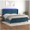 Image de Boxspring met matras en LED fluweel donkerblauw 200x200 cm3139587