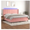 Image de Boxspring met matras en LED fluweel roze 200x200 cm3139588