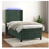 Image de Boxspring met matras en LED fluweel donkergroen 90x190 cm3139598