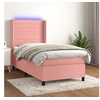 Image de Boxspring met matras en LED fluweel roze 90x190 cm3139600