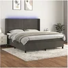 Image de Boxspring met matras en LED fluweel donkergrijs 160x200 cm3139632