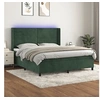 Image de Boxspring met matras en LED fluweel donkergroen 160x200 cm3139634
