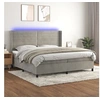 Image de Boxspring met matras en LED fluweel lichtgrijs 200x200 cm3139643