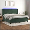 Image de Boxspring met matras en LED fluweel donkergroen 200x200 cm3139646