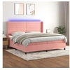 Image de Boxspring met matras en LED fluweel roze 200x200 cm3139648