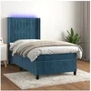 Image de Boxspring met matras en LED fluweel donkerblauw 80x200 cm3139653