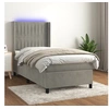 Image de Boxspring met matras en LED fluweel lichtgrijs 90x200 cm3139661