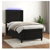 Image de Boxspring met matras en LED fluweel zwart 90x200 cm3139663