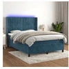 Image de Boxspring met matras en LED fluweel donkerblauw 140x190 cm3139683