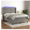 Image de Boxspring met matras en LED fluweel lichtgrijs 140x200 cm3139685