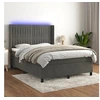 Image de Boxspring met matras en LED fluweel donkergrijs 140x200 cm3139686