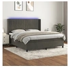 Image de Boxspring met matras en LED fluweel donkergrijs 160x200 cm3139692