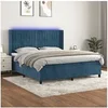 Image de Boxspring met matras en LED fluweel donkerblauw 160x200 cm3139695