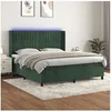 Image de Boxspring met matras en LED fluweel donkergroen 180x200 cm3139700